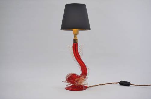 Murano glass fish lamp attributed to Barovier & Toso, 1950`s ca, Italian